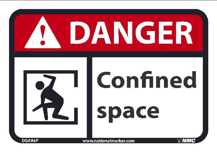 AccuformNMC DGA86 Danger, Confined Space Sign