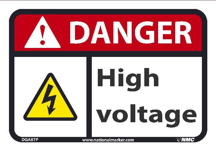 AccuformNMC DGA87 Danger, High Voltage Sign