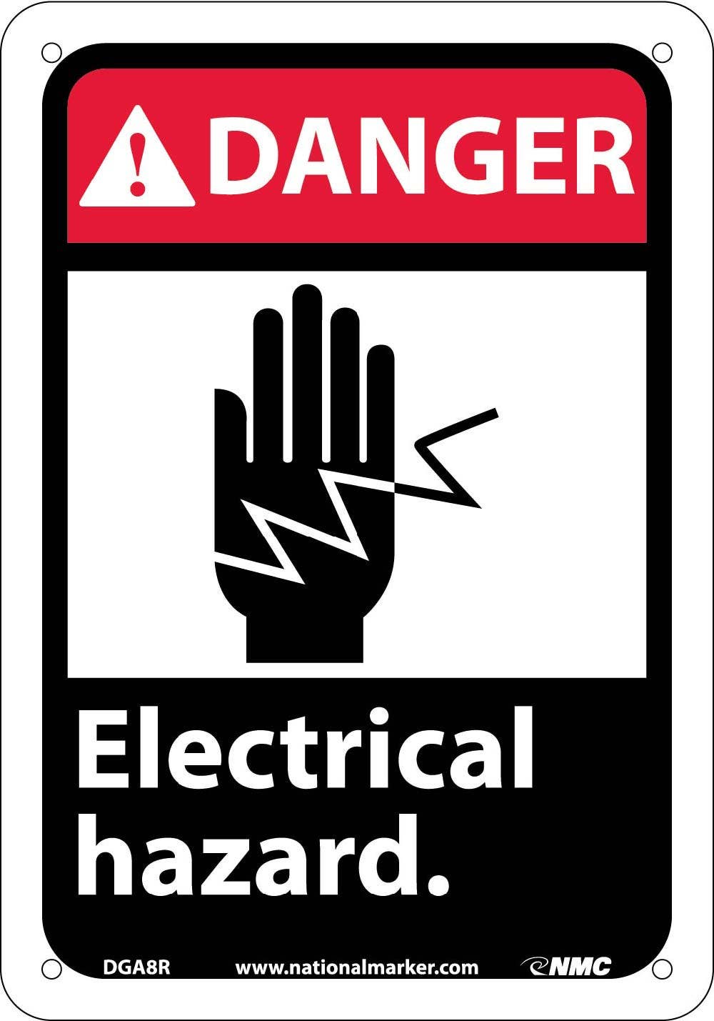 AccuformNMC DGA8 Danger, Electrical Hazard Sign, 14" H x 10"