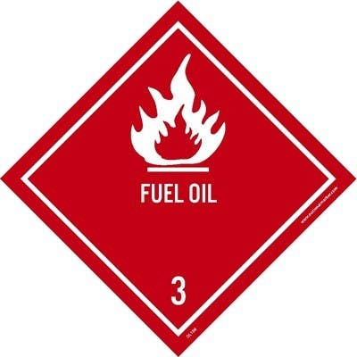AccuformNMC DL100ALV Dot Shipping Label, Fuel Oil 3, PS Vinyl, 4" x 4", 500/Roll