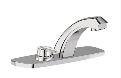 Sloan EBF-187 Optima Plus Faucet, Sensor-Activated w/ Metal Throat Plate, Battery Powered,Polished Chrome