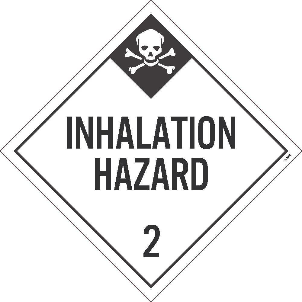 AccuformNMC DL105UV Placard Sign, Inhalation Hazard 2, Unrippable Vinyl, 10.75" x 10.75"