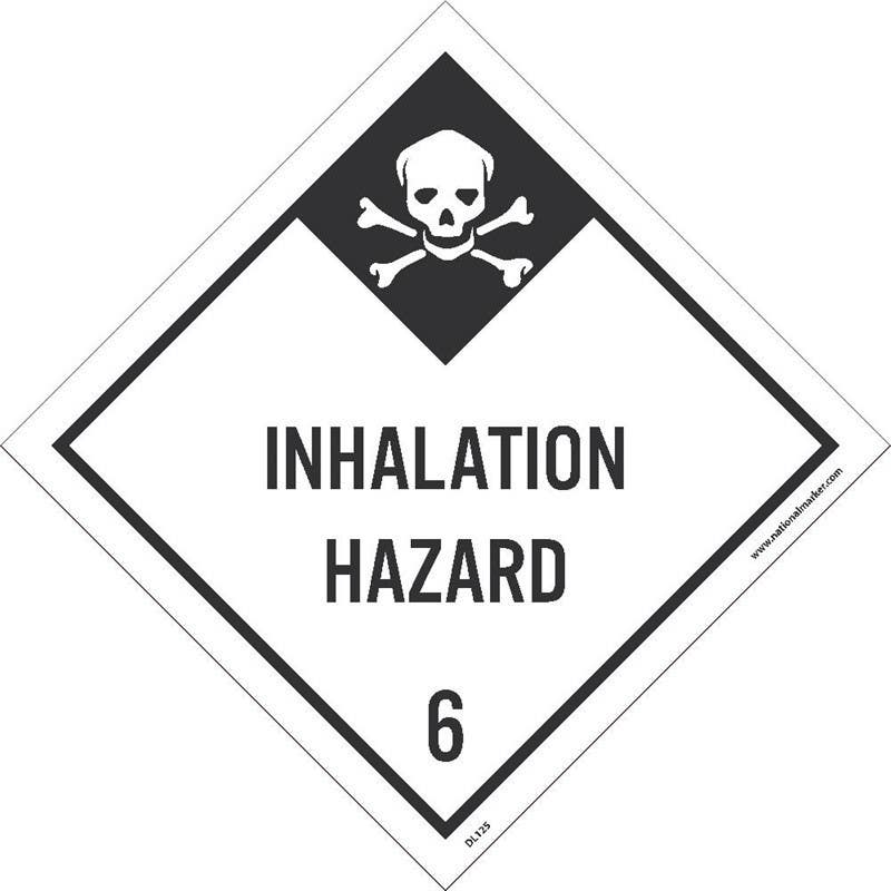 AccuformNMC DL125AL Dot Shipping Labels, Poison Inhalation Hazard 6, 4" x 4", PS Paper, 500/Roll