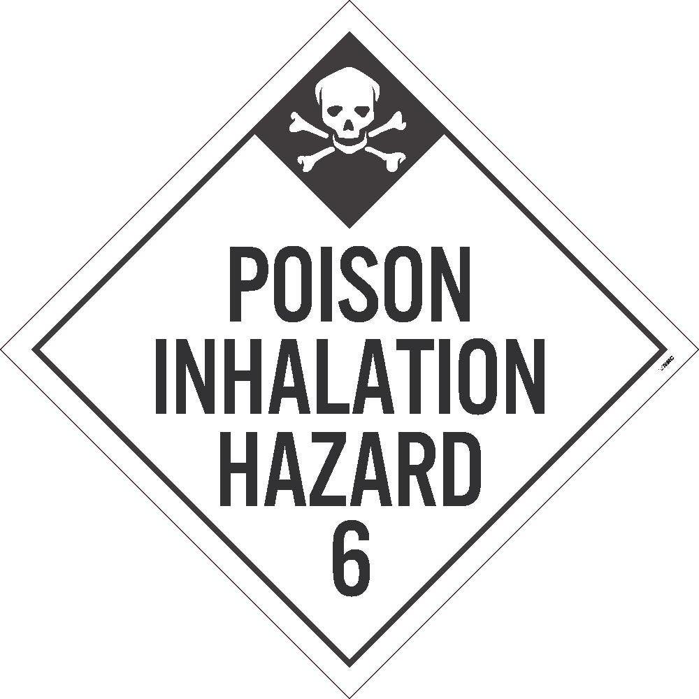AccuformNMC DL125 Placard Sign, Poison Inhalation Hazard 6, 10.75" x 10.75"