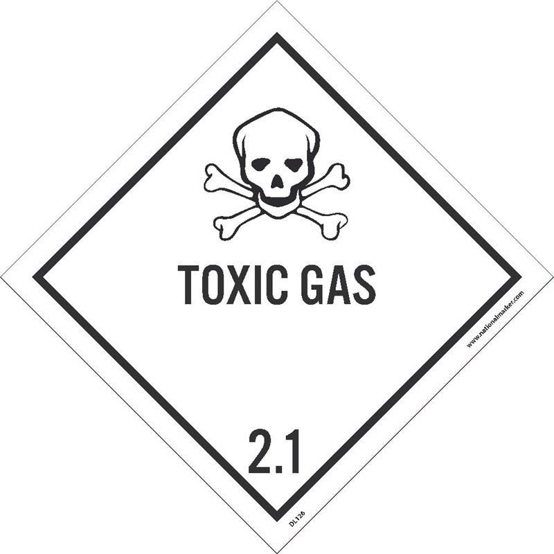 AccuformNMC DL126AL Dot Shipping Labels, Toxic Gas 2.1, 4" x 4", PS Paper, 500/Roll