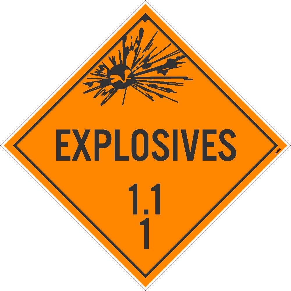 AccuformNMC DL130 Placard Sign, Explosives 1.1 1, 10.75" x 10.75"