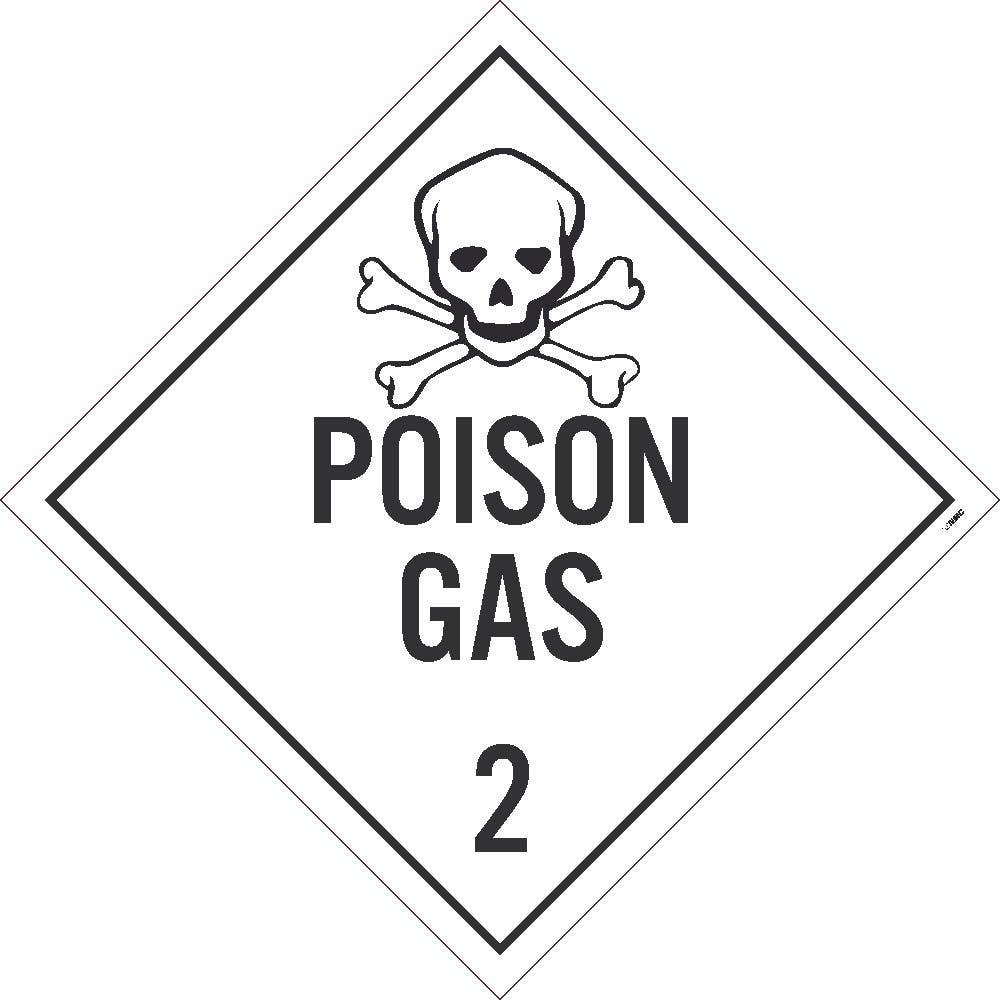 AccuformNMC MPLSP1 Bilingual DOT Placard, Hazard Class 2 - Poison Gas, 10-3/4" x 10-3/4"