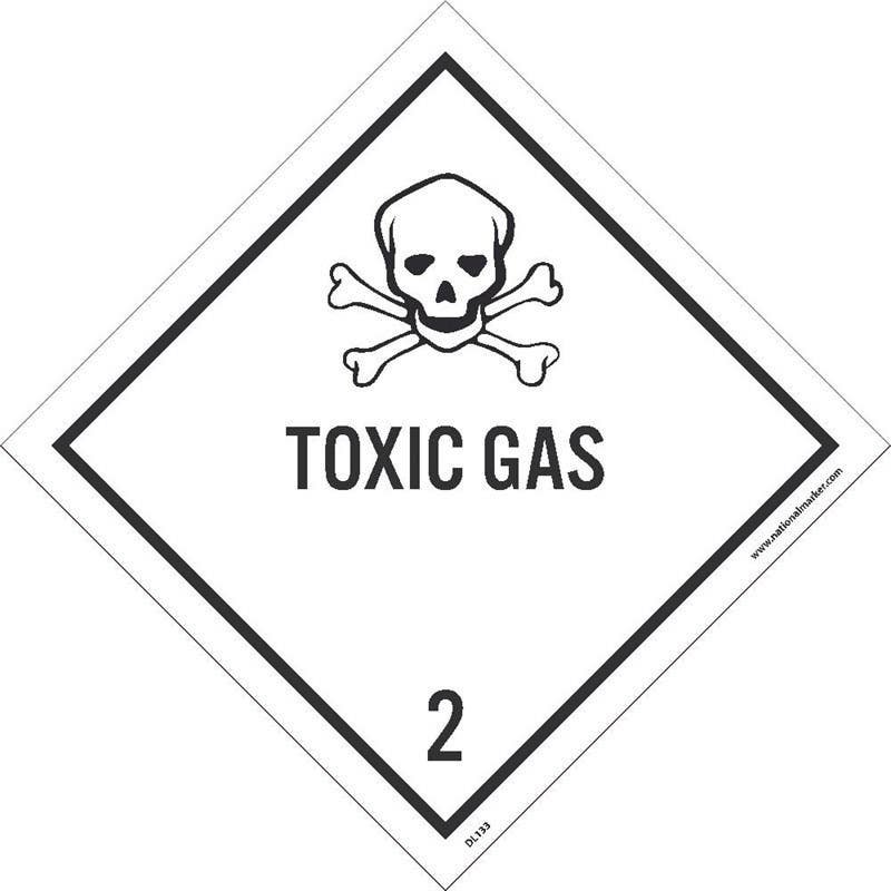 AccuformNMC DL133AL Dot Shipping Labels, Toxic Gas 2, 4" x 4", PS Paper, 500/Roll