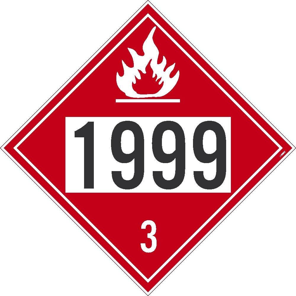 AccuformNMC DL144BUV Placard Sign, Asphalt Tars, 1999 3, Unrippable Vinyl, 10.75" x 10.75"