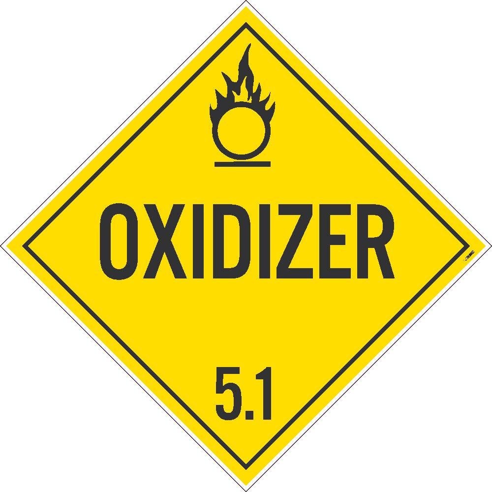AccuformNMC DL1 Oxidizer 5.1 DOT Placard Sign, 10.75" x 10.75"