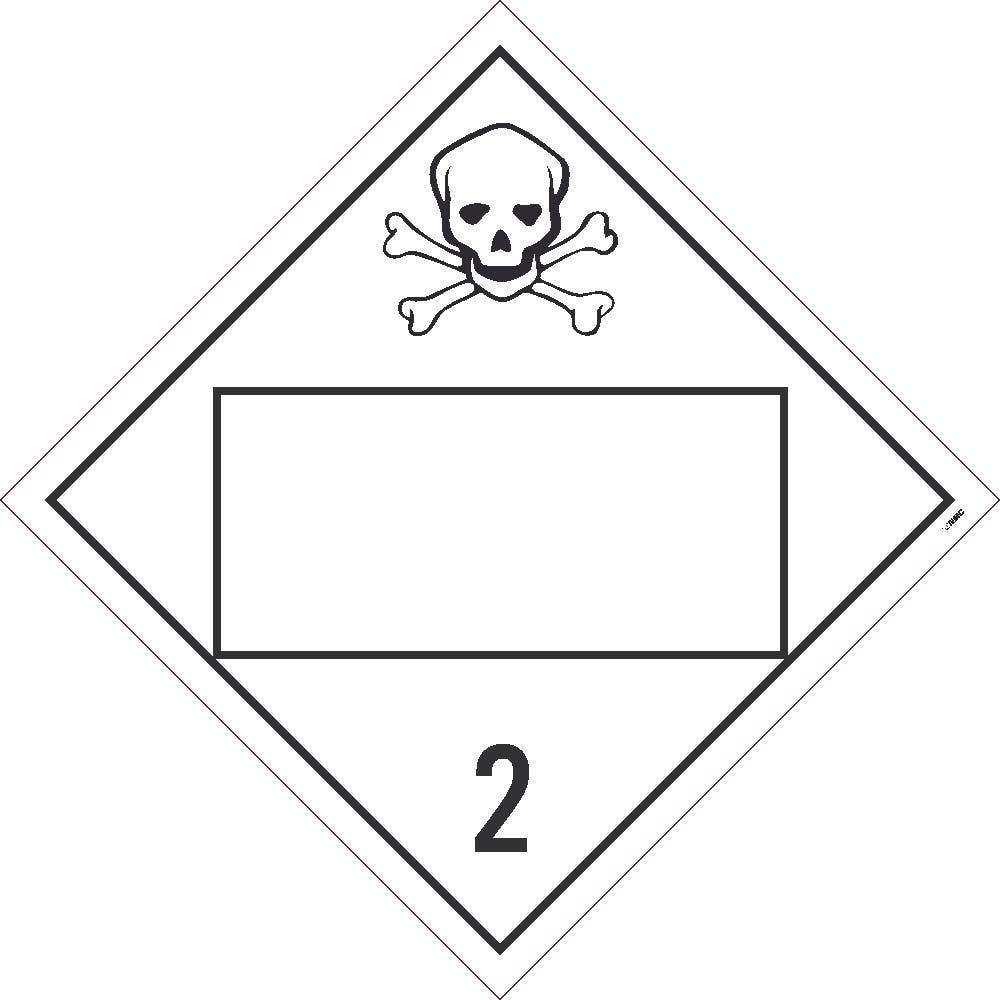 AccuformNMC DL150B Placard Sign, Poison Gas 2, Blank, 10.75" x 10.75"