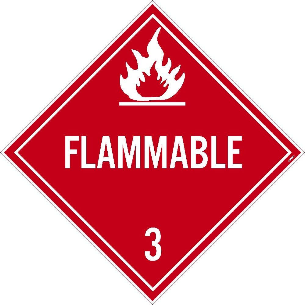 AccuformNMC DL158TB Placard Sign, Flammable 3, Card Stock, 10.75" x 10.75"
