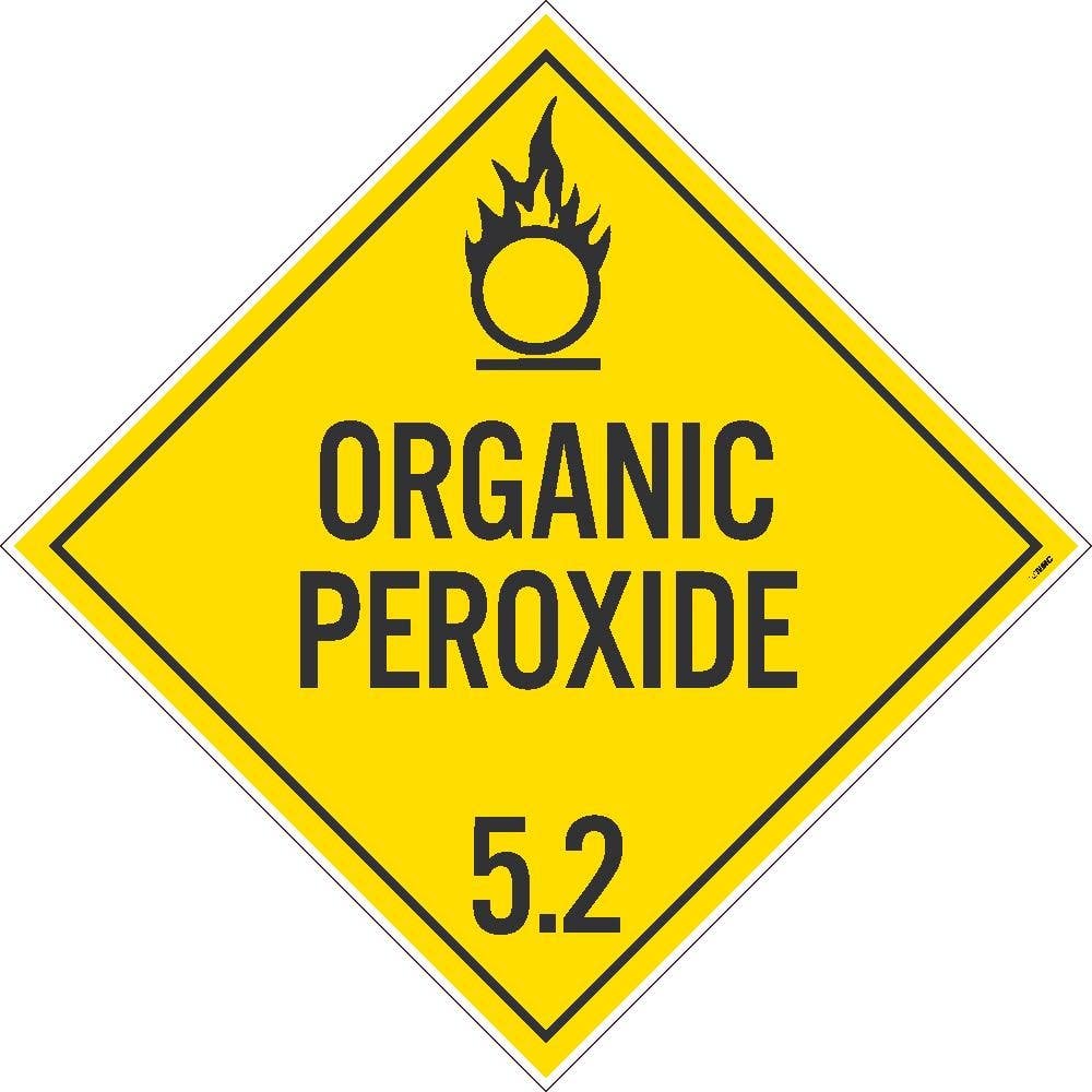 AccuformNMC DL15 Placard Sign, Organic Peroxide 5.2, 10.75" x 10.75"