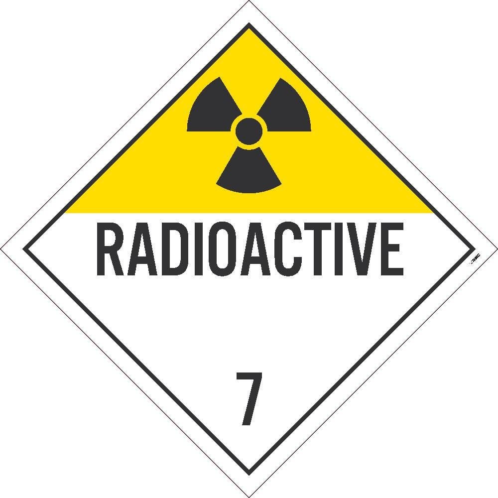 AccuformNMC DL16TB Placard Sign, Radioactive 7, Card Stock, 10.75" x 10.75"
