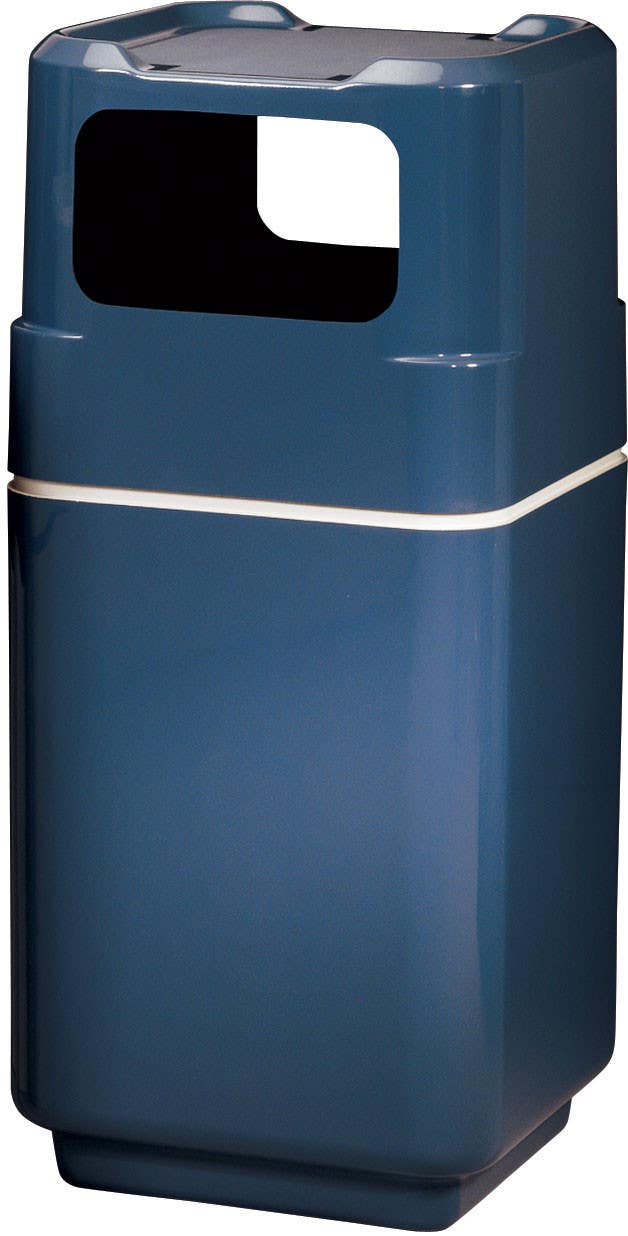 Peter Pepper 1083 (2) 8" x 14" Trash Opening W/ 2 Spring Loaded Flap Door Fiberglass Trash Receptacle PPP Finish