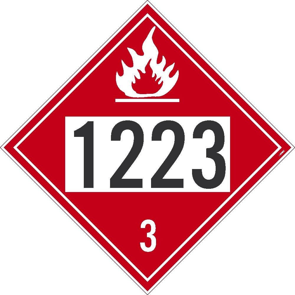 AccuformNMC DL182 Placard Sign, Flammable 1223 3, 10.75" x 10.75"