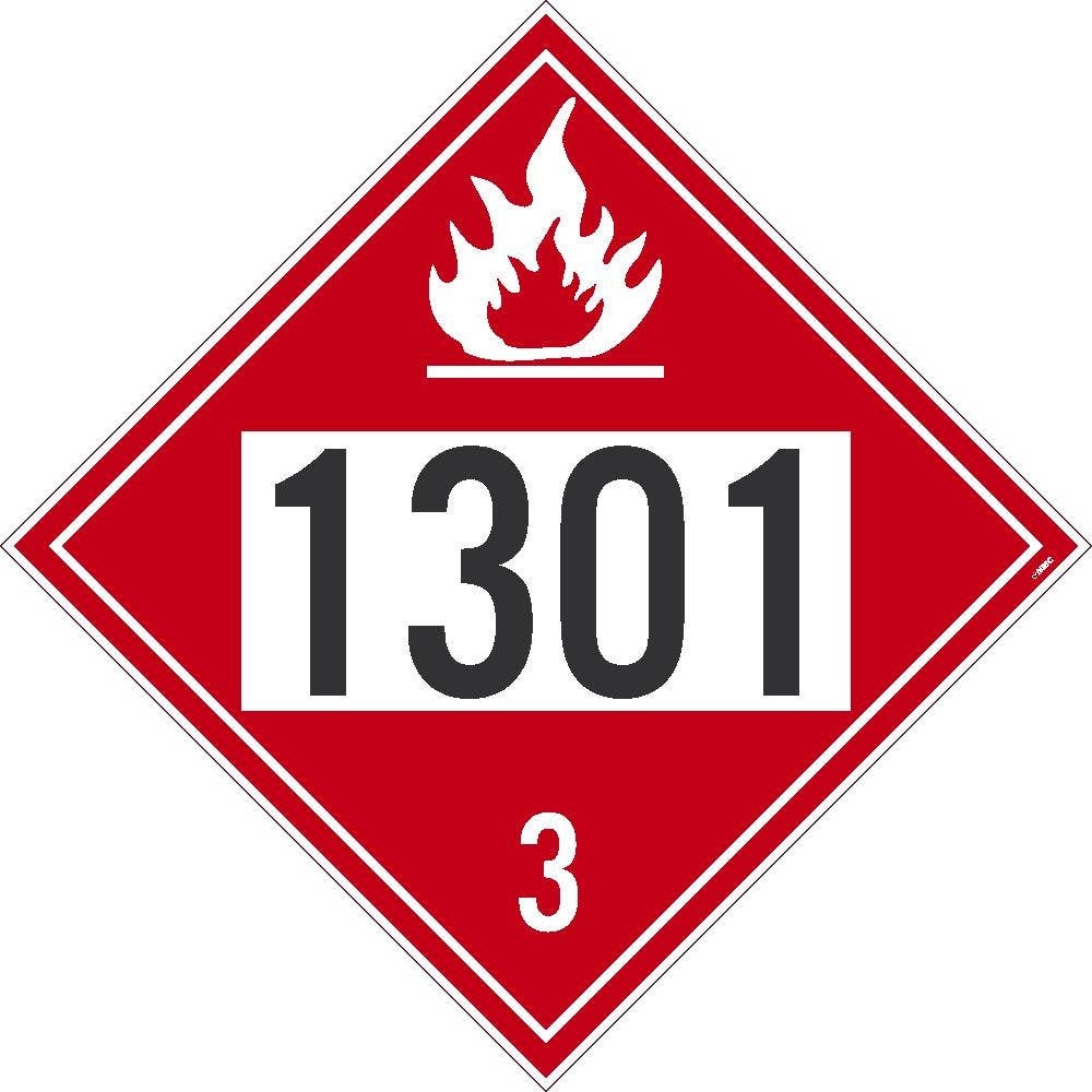 AccuformNMC DL186 Placard Sign, Flammable 1301 3, 10.75" x 10.75"