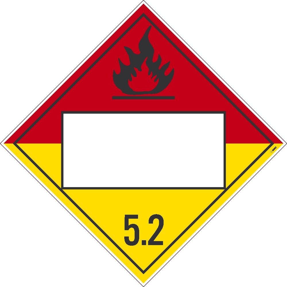 AccuformNMC DL18B Placard Sign, Blank Organic Peroxide 5.2, 10.75" x 10.75"