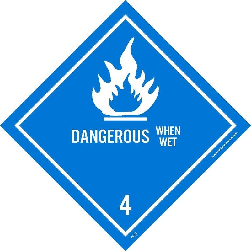 AccuformNMC DL22AL Dot Shipping Labels, Dangerous When Wet, 4" x 4", PS Paper, 500/Roll