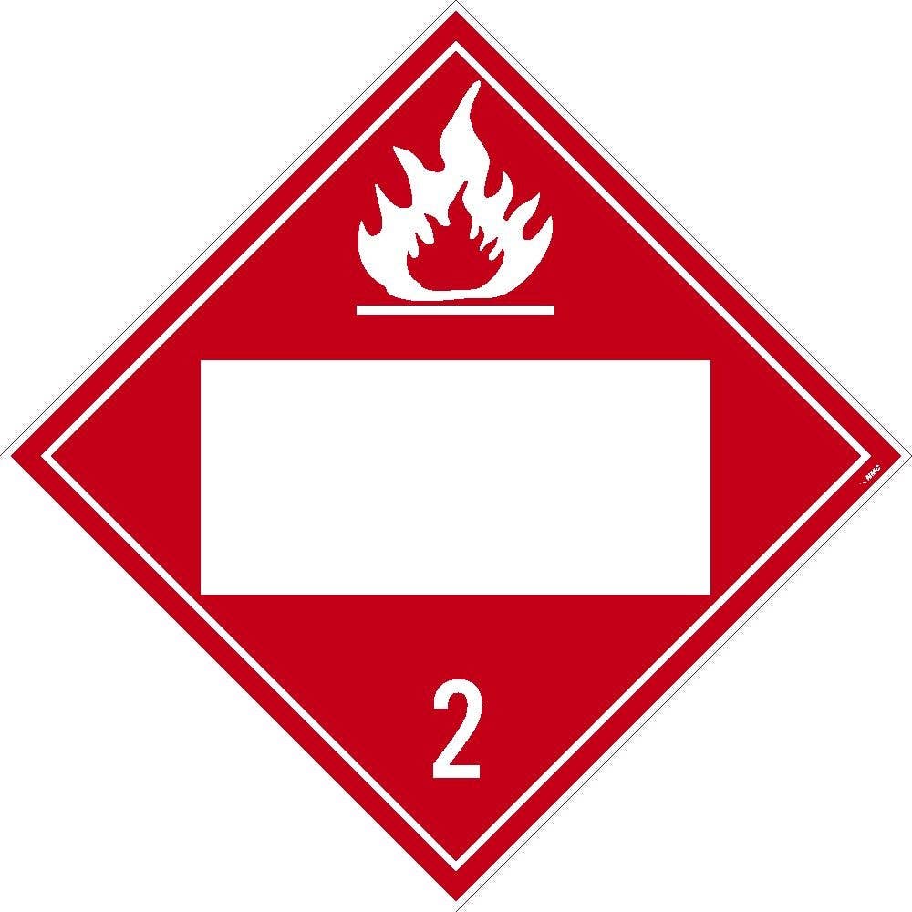 AccuformNMC DL2BTB Placard Sign, Flammable Gas 2, Blank, Card Stock, 10.75" x 10.75"