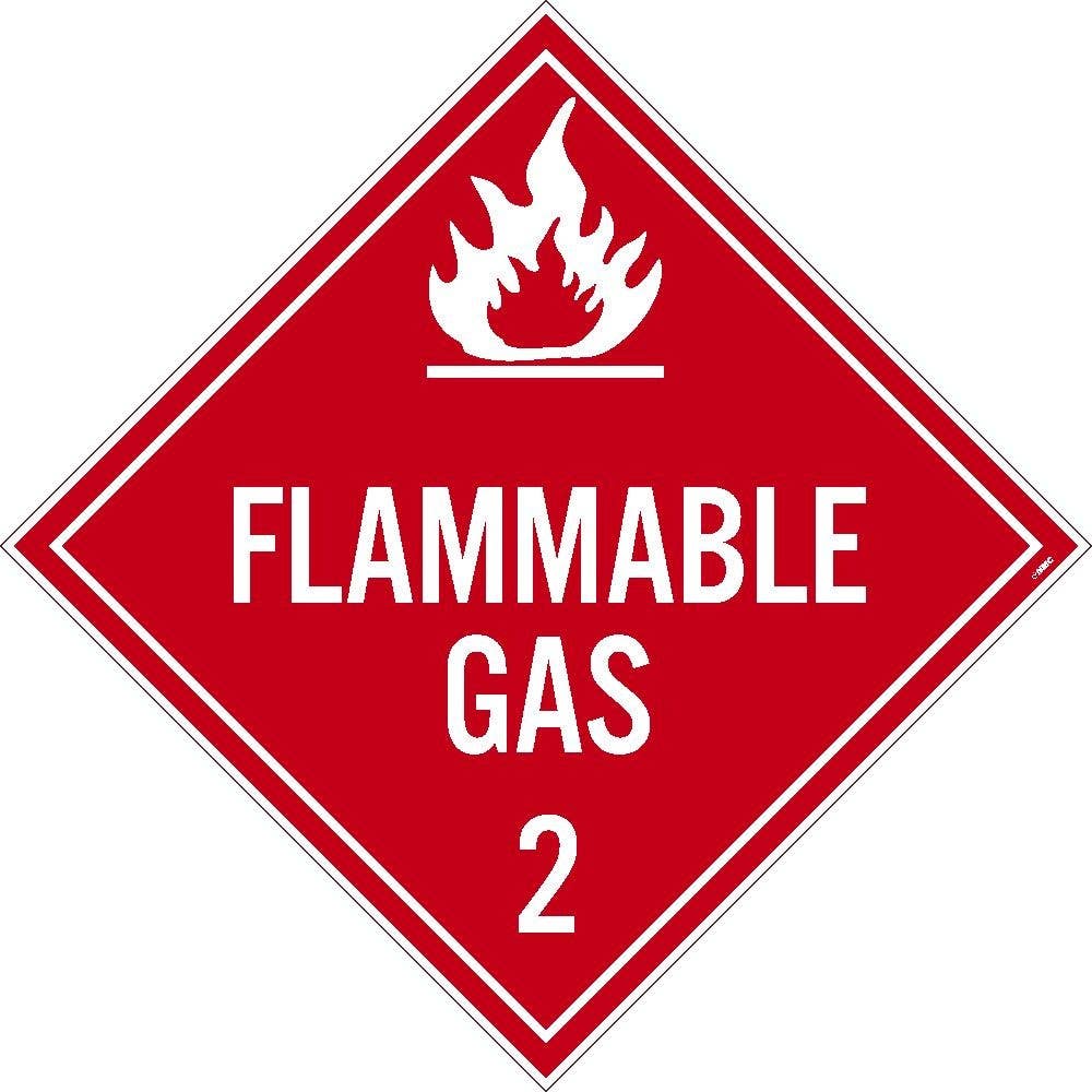 AccuformNMC DL46TB Placard Sign, Flammable Gas 2, Card Stock, 10.75" x 10.75"