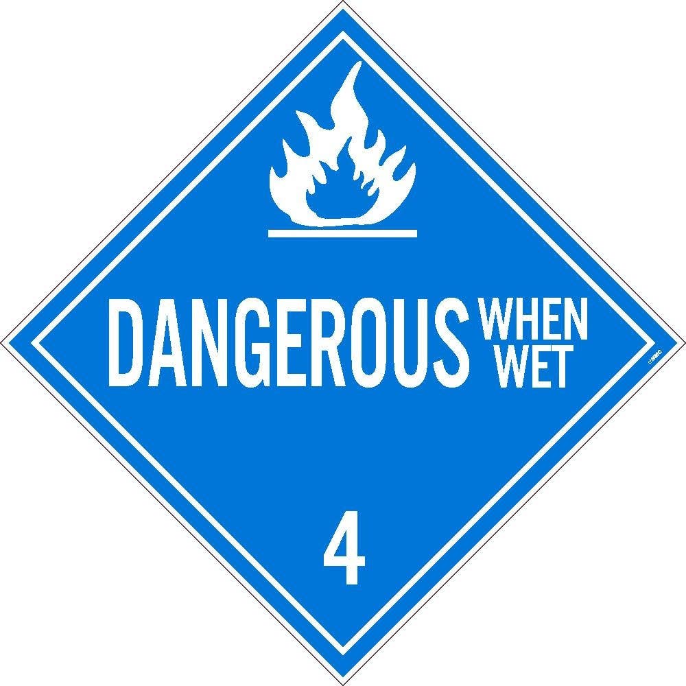AccuformNMC DL47TB Placard Sign, Dangerous When Wet 4, Card Stock, 10.75" x 10.75"
