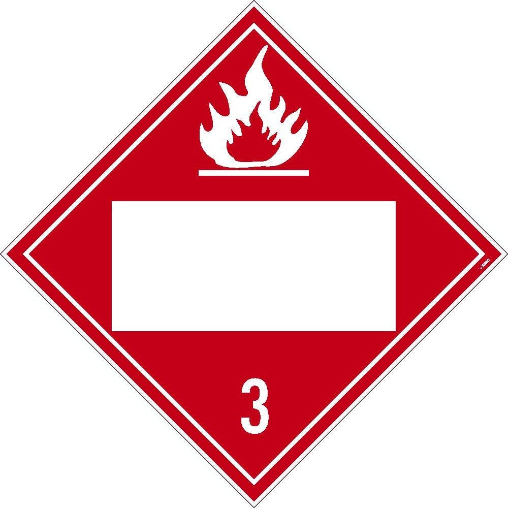 AccuformNMC DL4BTB Placard Sign, Flammable 3, Blank, Card Stock, 10.75" x 10.75"