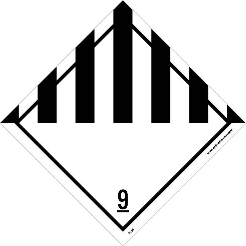 AccuformNMC DL50AP Dot Shipping Labels, Class 9, 4" x 4", Adhesive Backed Vinyl, 25/Pk