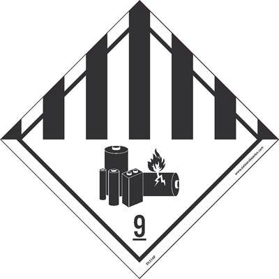 AccuformNMC DL51AP Lithium Ion Battery Dot Shipping Labels, Class 9, 4" x 4", Adhesive Backed Vinyl, 25/Pk