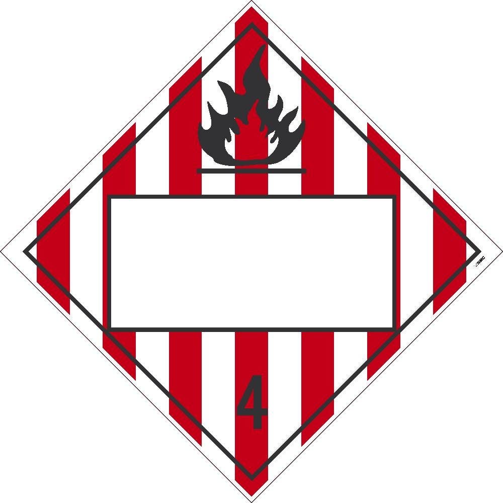 AccuformNMC DL62B Placard Sign, Flammable Solid 4, Blank, 10.75" x 10.75"
