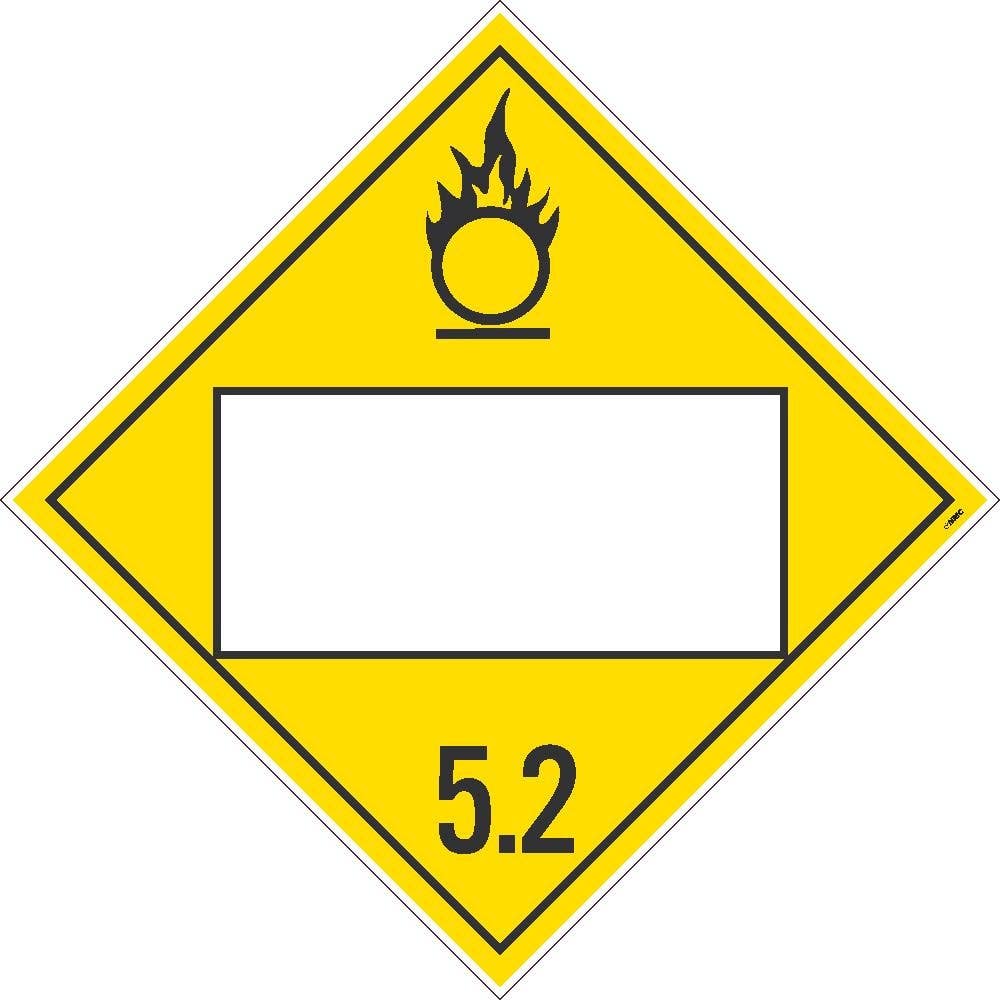 AccuformNMC MPL4DG5 Blank DOT Placard, Hazard Class 5.2 - Oxidizer, 10-3/4" x 10-3/4"