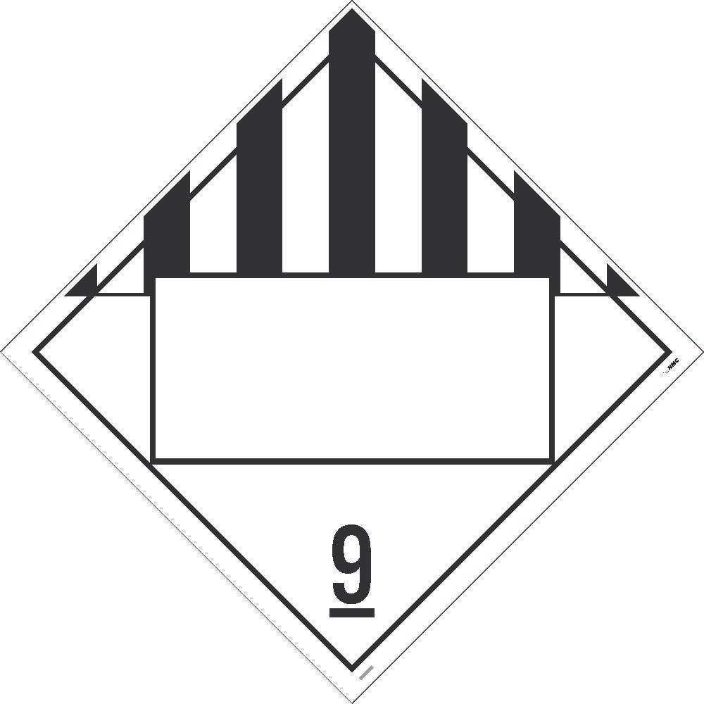 AccuformNMC DL67BTB Placard Sign, Miscellaneous Goods, Class 9, Blank, Card Stock, 10.75" x 10.75"