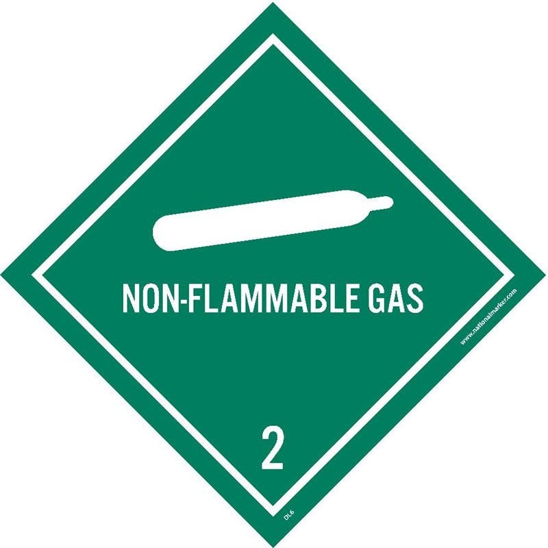 AccuformNMC DL6AL Dot Shipping Labels, Non-Flammable Gas 2, 4" x 4", PS Paper, 500/Roll