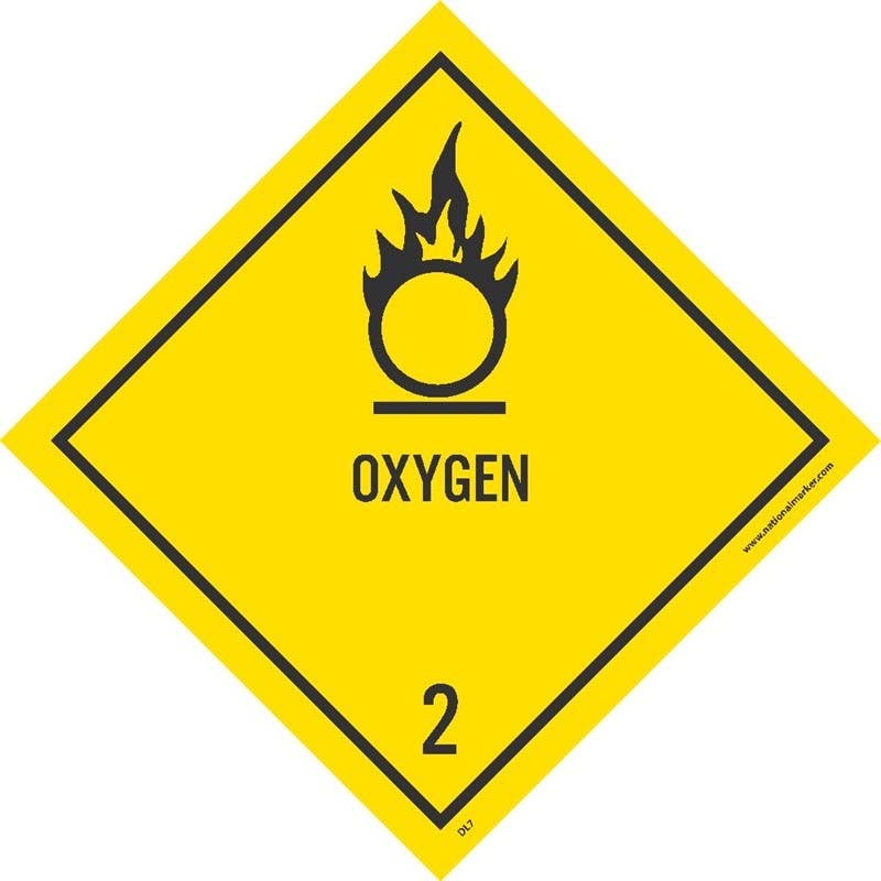 AccuformNMC DL7ALV Dot Shipping Label, Oxygen 2, 4" x 4" PS Vinyl, 500/Roll