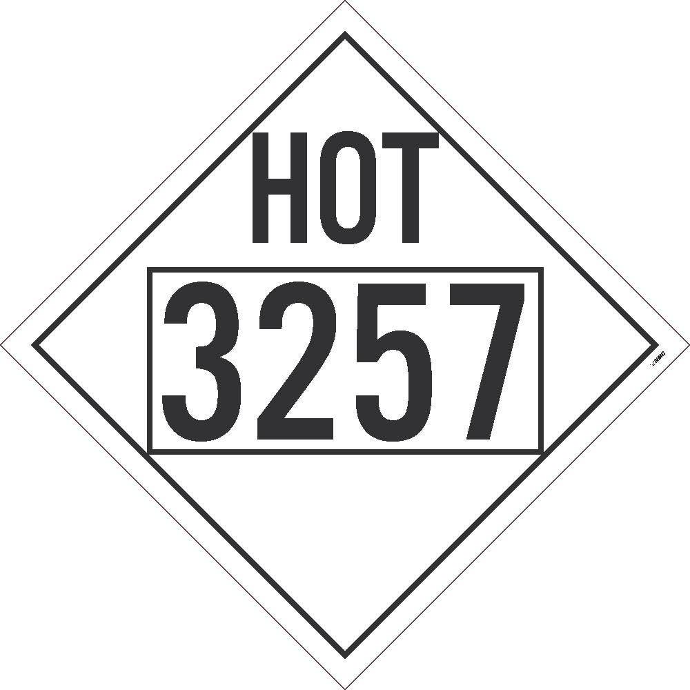 AccuformNMC DL85BTB Placard Sign, Hot, 3257, Four Digit, Card Stock, 10.75" x 10.75"
