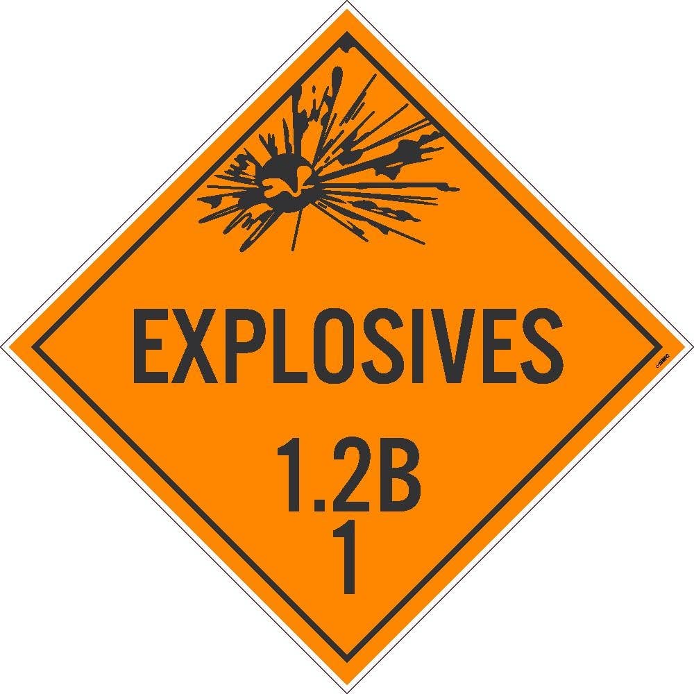 AccuformNMC DL90 Placard Sign, Explosives 1.2B, 1, 10.75" x 10.75"