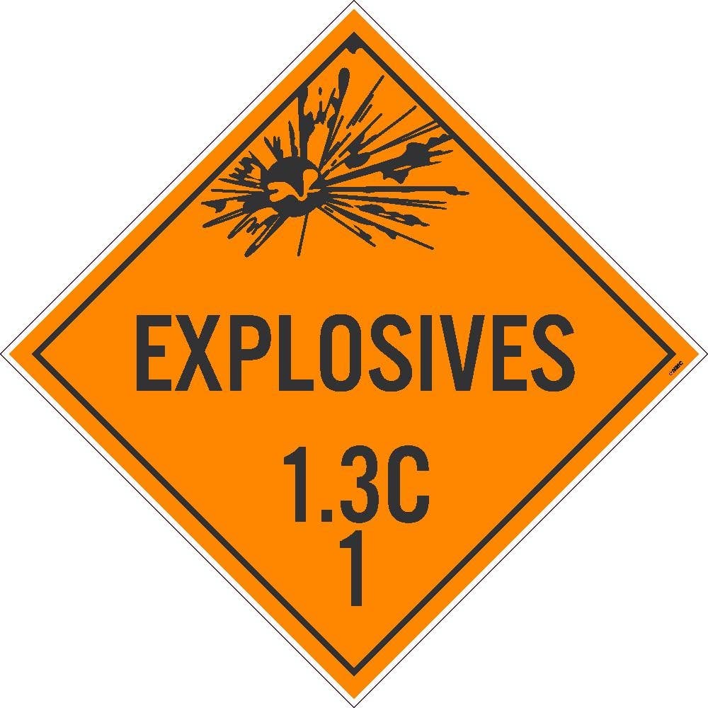 AccuformNMC DL92TB Placard Sign, Explosives 1.3C 1, Card Stock, 10.75" x 10.75"