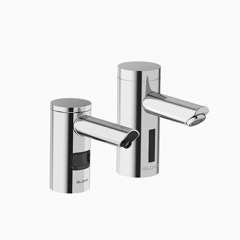 Sloan ESD-2001 CP Soap Dispenser w/ Below Deck Pump, 2 Soap Refill And EAF-275 Faucet,Polished Chrome