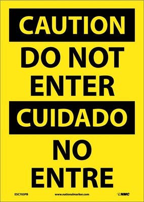 AccuformNMC SBMADC600 Bilingual OSHA Caution Safety Sign, Do Not Enter, 14" x 10"