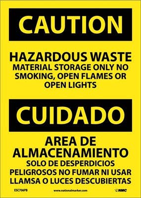 AccuformNMC SBMCHL682 Bilingual Safety Sign, Hazardous Waste..., 14" x 10"
