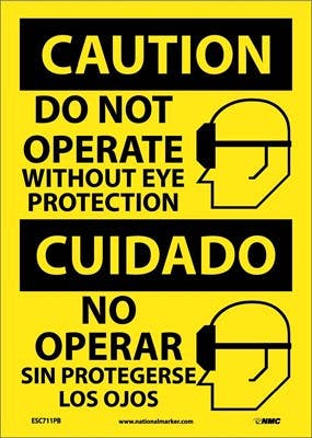 AccuformNMC SBMPPA660 Bilingual Spanish ANSI Caution Safety Sign..., 14" x 10"