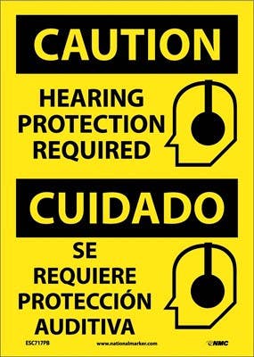 AccuformNMC SBMPPA Bilingual Safety Sign, Hearing Protection Required