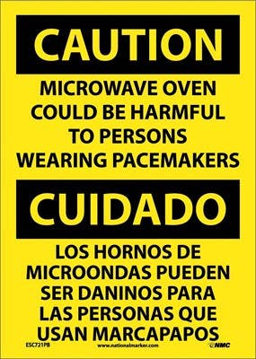 AccuformNMC SBMRAD610 Bilingual Safety Sign, Microwave Oven Could Be Harmful..., 14" x 10"