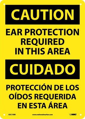AccuformNMC ESC73RC Bilingual OSHA Caution Safety Sign, Look Out For Forklifts, Rigid Plastic, 20" H x 14" W