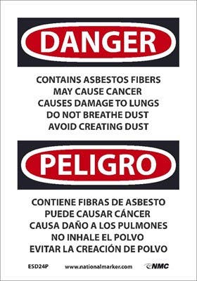 AccuformNMC SBMCAW110 Danger Bilingual Safety Sign, 14" x 10"