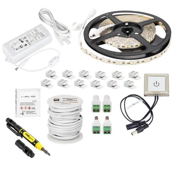 Task Lighting & Power L-VTDK-16 Touch Dimmer Switch Tape Light Kit, 16 Ft, 225 Lm/Ft.