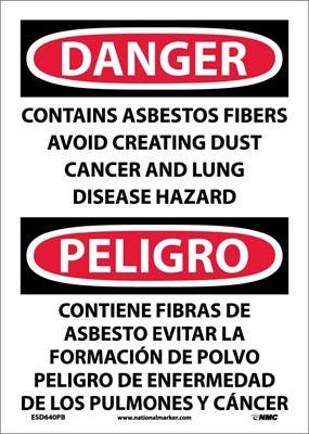 AccuformNMC ESD640 Danger, Avoid Creating Dust Sign (Bilingual), 14" x 10"