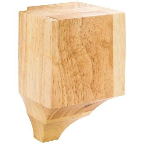 Hardware Resources MCB-3-RW Outside Corner Cornice Block, Wood Species-Rubberwood