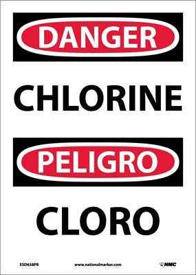 AccuformNMC SBMCHLBilingual Danger Safety Sign, Chlorine