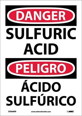 AccuformNMC SBMCHG Bilingual Danger Safety Sign, Sulfuric Acid